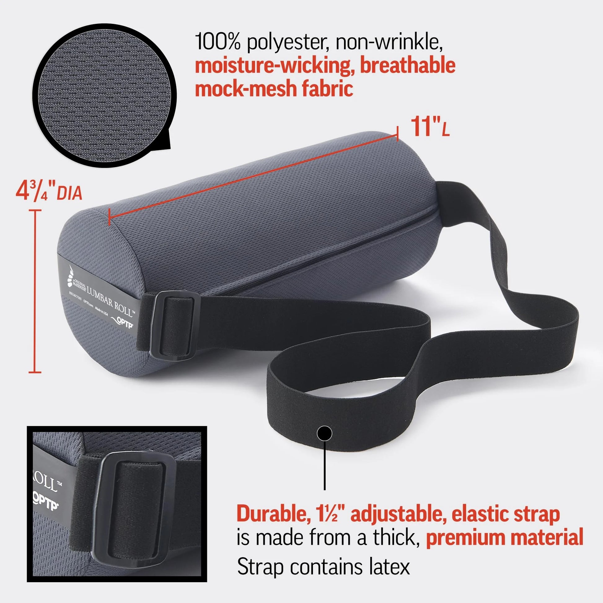 The Original Mckenzie Lumbar Roll by  – Usa-Made Low Back Lumbar Support for Office Chair & Car Seat Back Support Cushion. the Preferred Lumbar Pillow by Physical Therapists - Standard Density