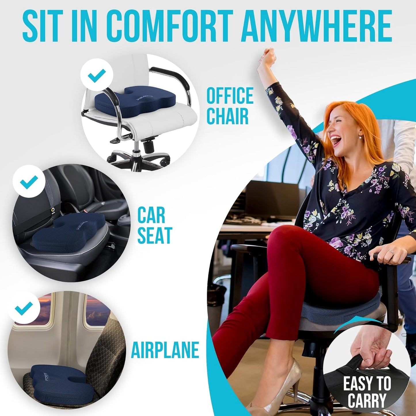 Cojín de asiento y soporte lumbar para silla de oficina, cojín para silla de escritorio,